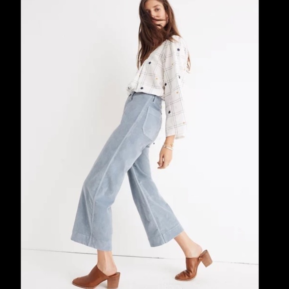 Madewell Pants - NWT Madewell Emmett Wide-Leg Crop Pants in Velveteen SZ 27